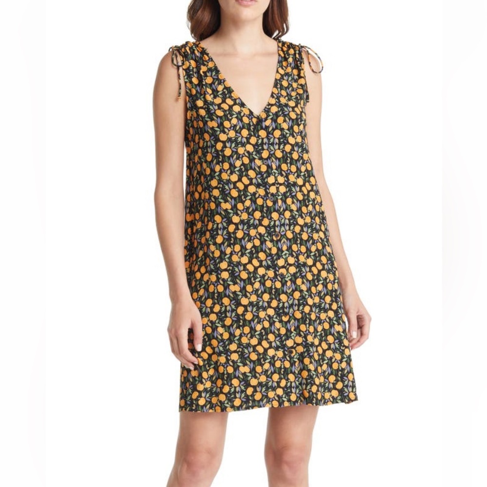 & Other Stories Print Ruched Shoulder Shift Dress